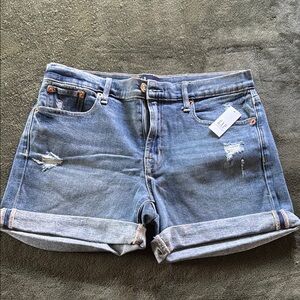 GAP Blue Jean Shorts Cuffed Distressed